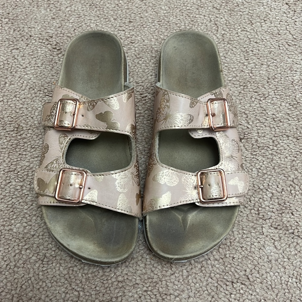 The Children’s Place Rose Gold Butterly Slides Girls 4